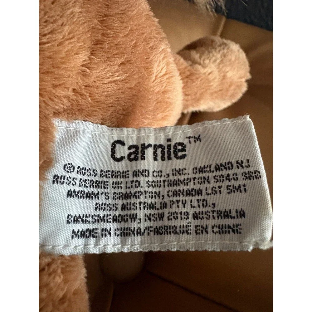 Vintage Russ Berrie Carnie Lion Brown Shaggy Mane Big Eyes Plush Toy Item 23463